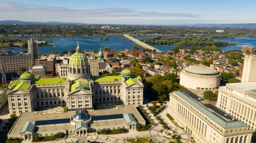 Ariel Photo of a PA Town 